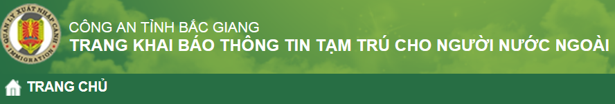 Trang khai báo tạm trú cho người nước ngoài