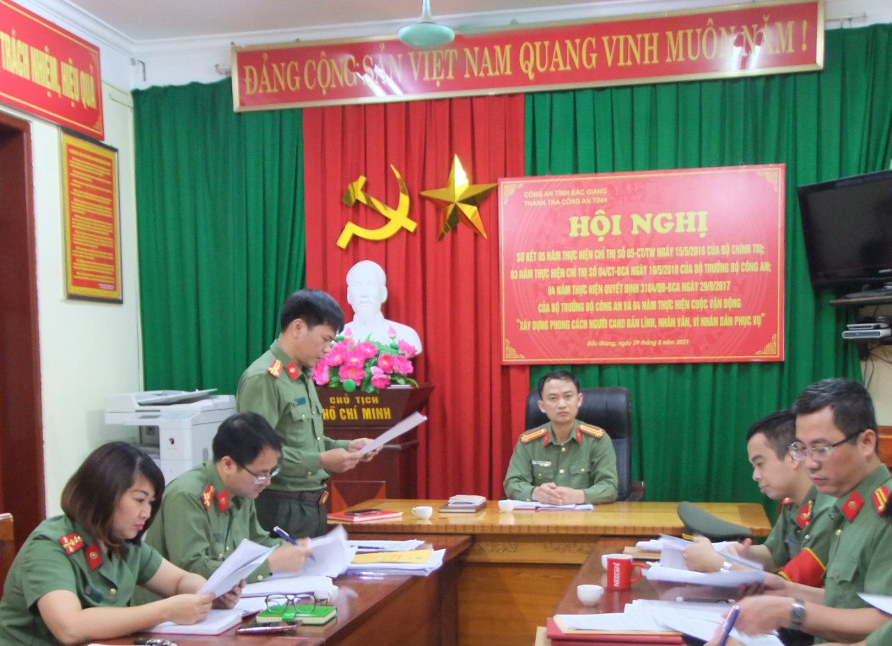Thanh tra Công an tỉnh sơ kết Chỉ thị số 05-CT/TW của Bộ Chính trị